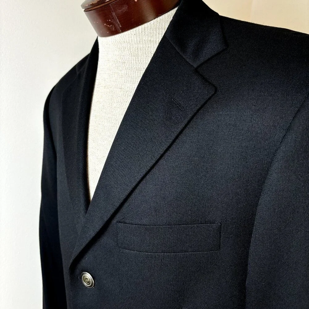 Super 100's Wool Suit Jacket Canada Ultimo Uomo NWOT Size 38R Men's Black Blazer